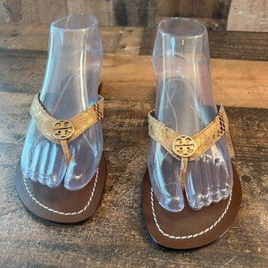 New Tory Burch leather sandal sandals flip flops  size 7.5
